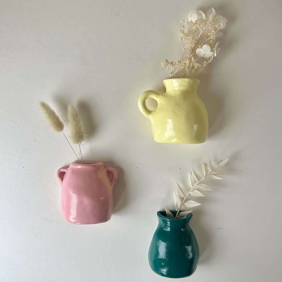 Wall vases handmade in clay kit