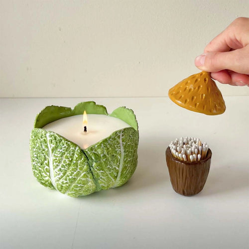 Lettuce leaf candle making creation