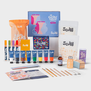 Lot ultime de bougies et peintures Classic avec stylos Bloomsbury et tampons lettres Clay