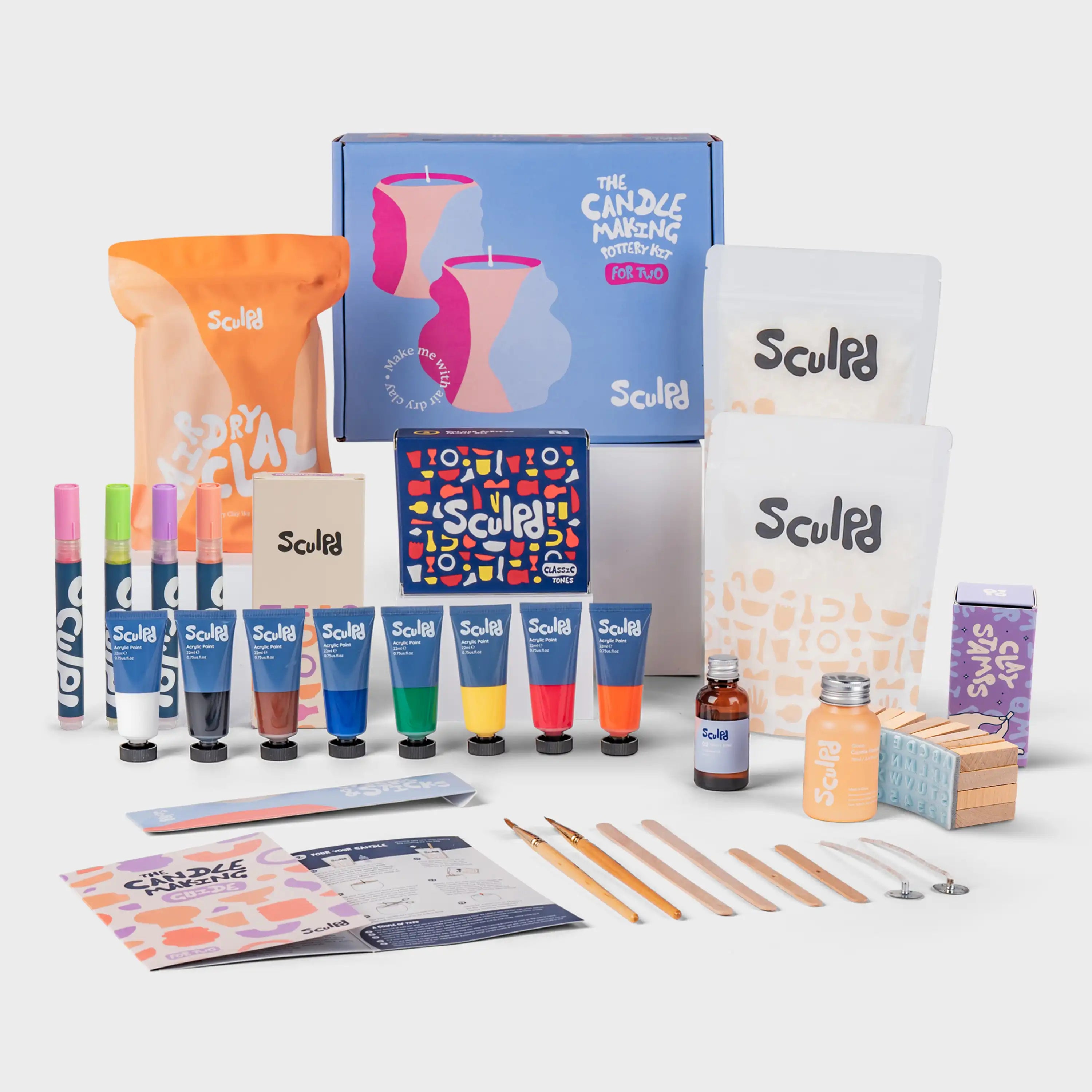 Ultimate candle bundle and Classic paints with Modernist pens and Clay letter stamps