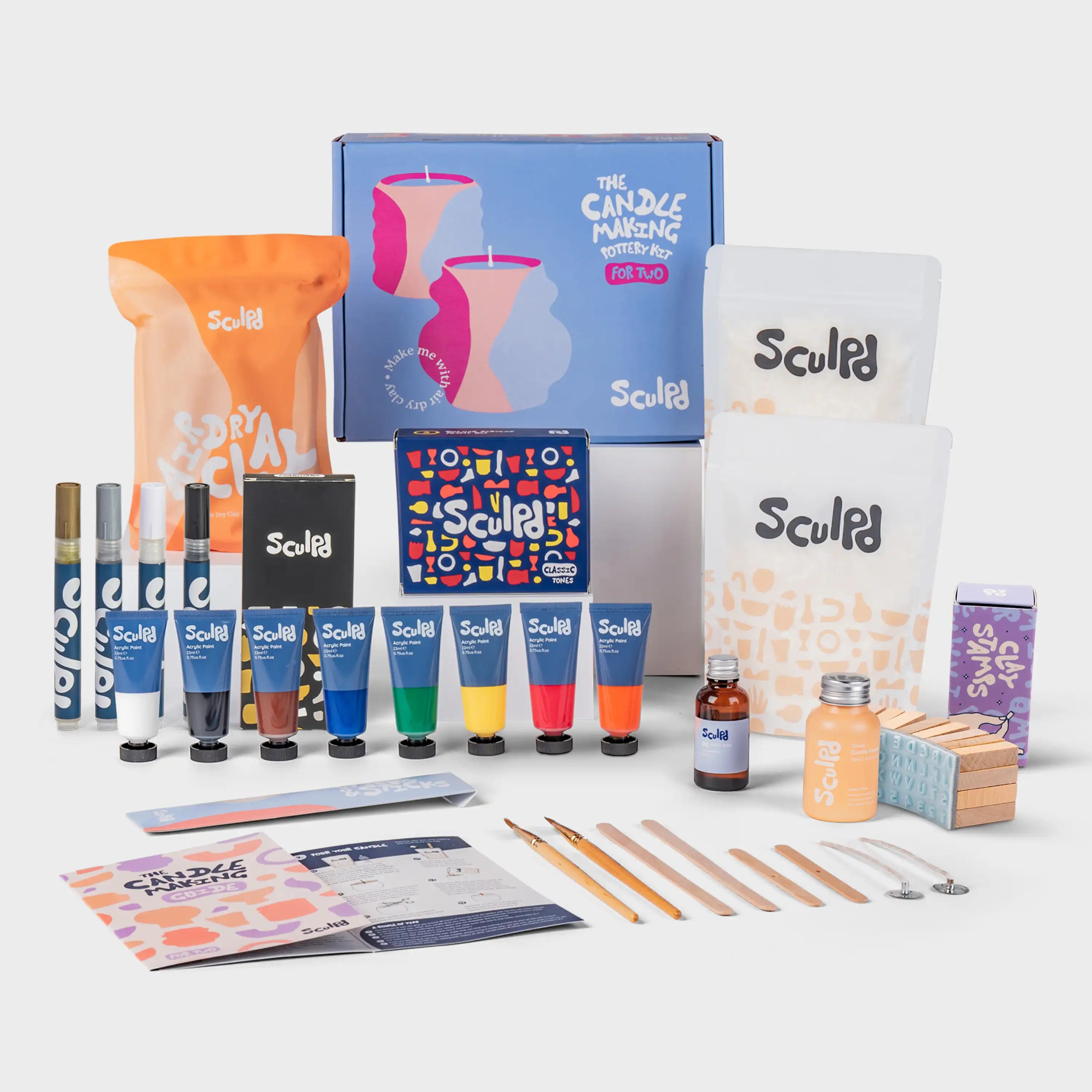 Ultimate candle bundle and Classic paints with Monotones pens and Clay letter stamps