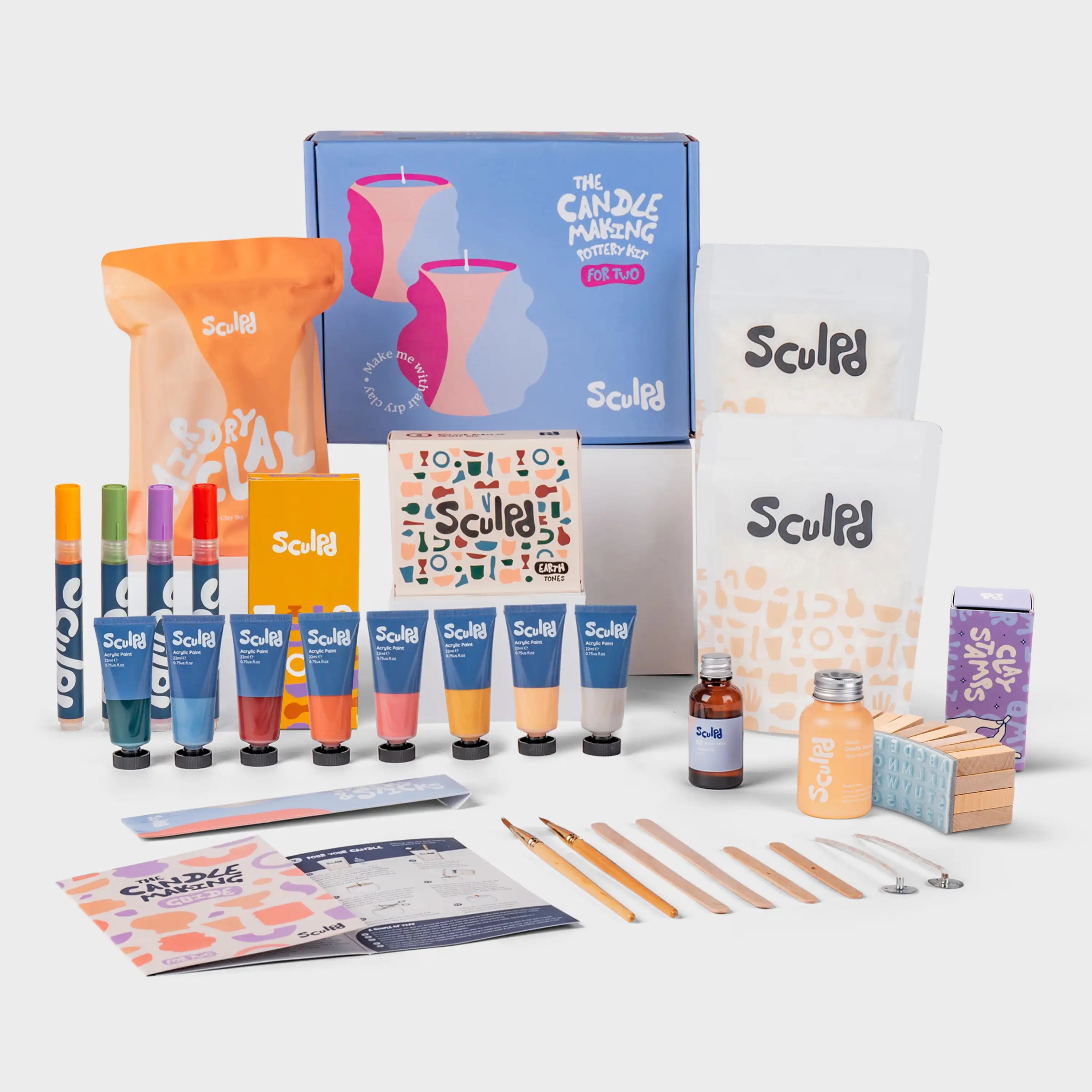 Ultimate candle bundle and Earth paints with Bloomsbury pens and Clay letter stamps