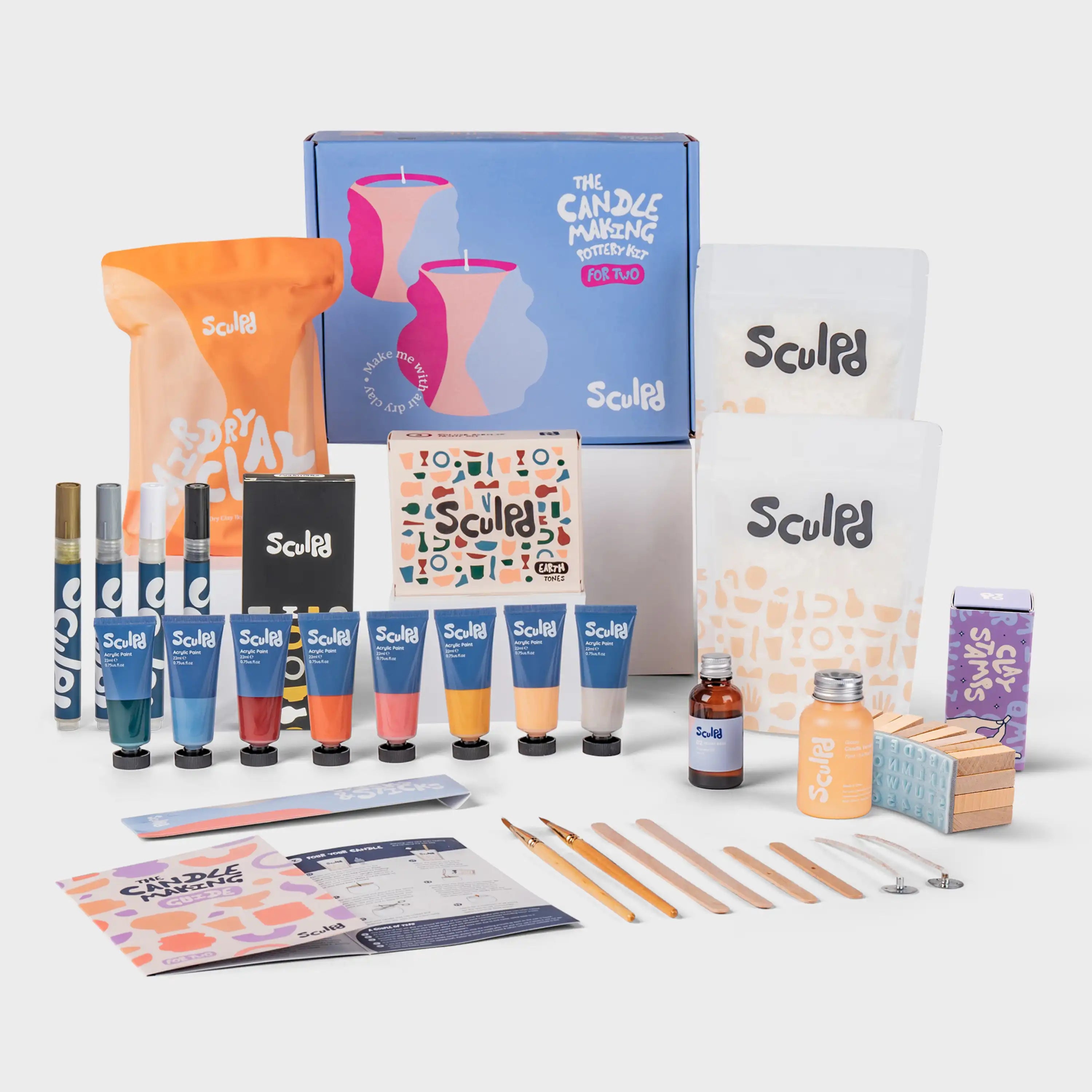 Ultimate candle bundle and Earth paints with Monotones pens and Clay letter stamps