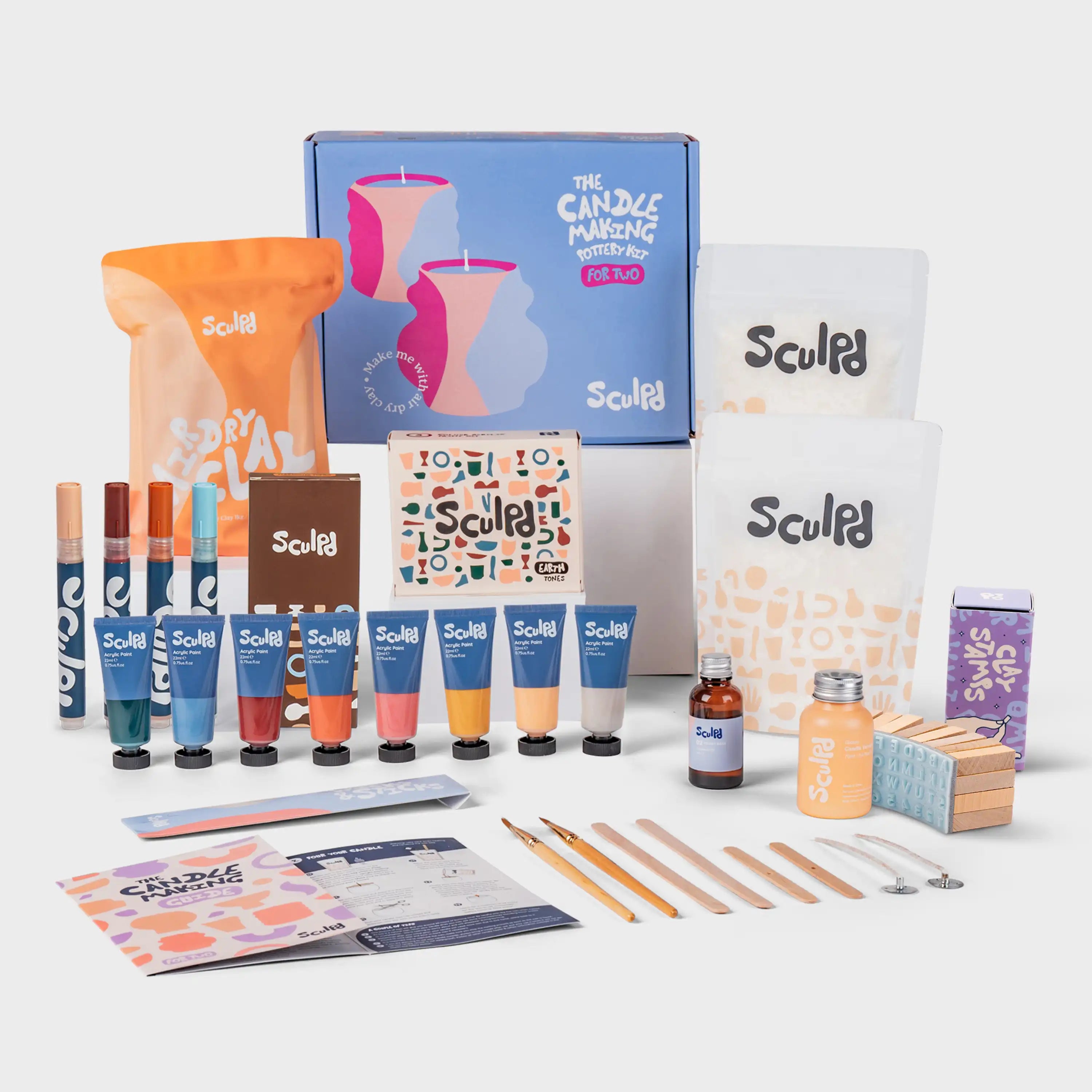 Ultimate candle bundle and Earth paints with Terracotta pens and Clay letter stamps