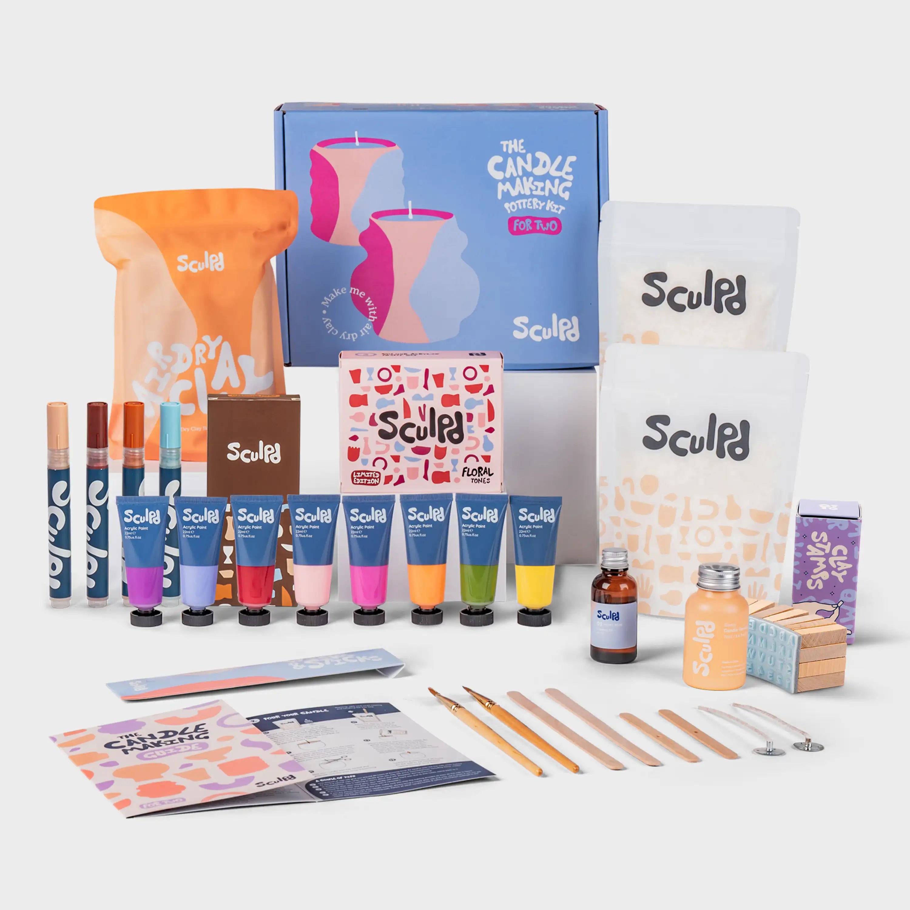 Ultimate candle bundle and Floral paints with Terracotta pens and Clay letter stamps
