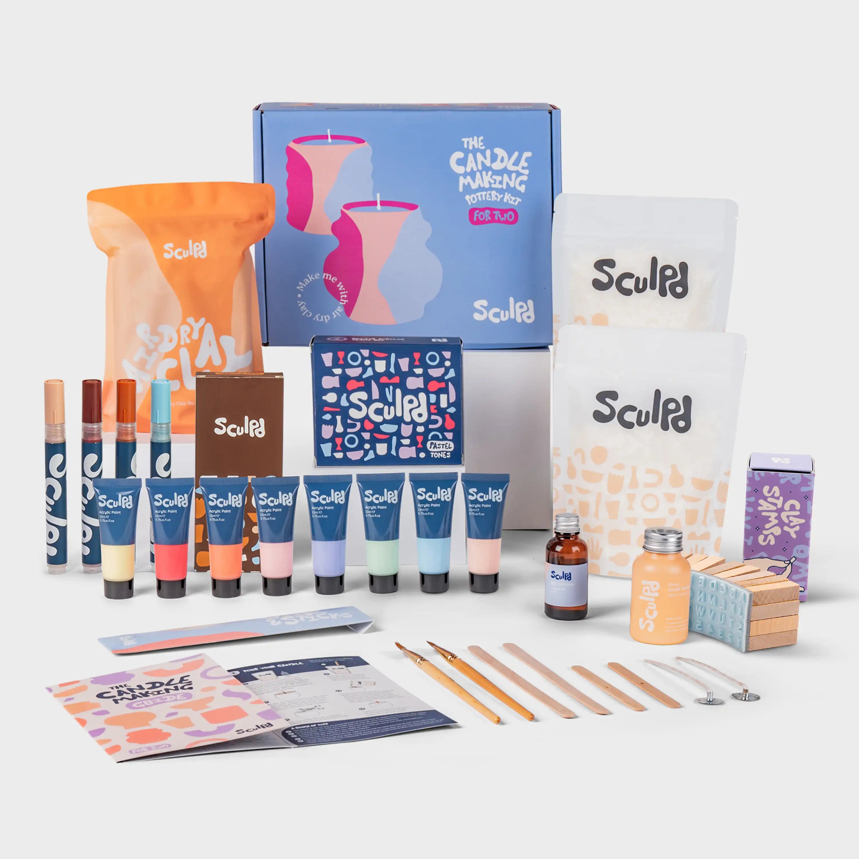 Ultimate candle bundle and Pastel paints with Terracotta pens and Clay letter stamps