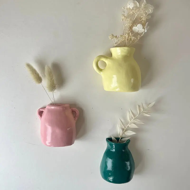 3 wall beautiful vases made with Sculpd pottery kit