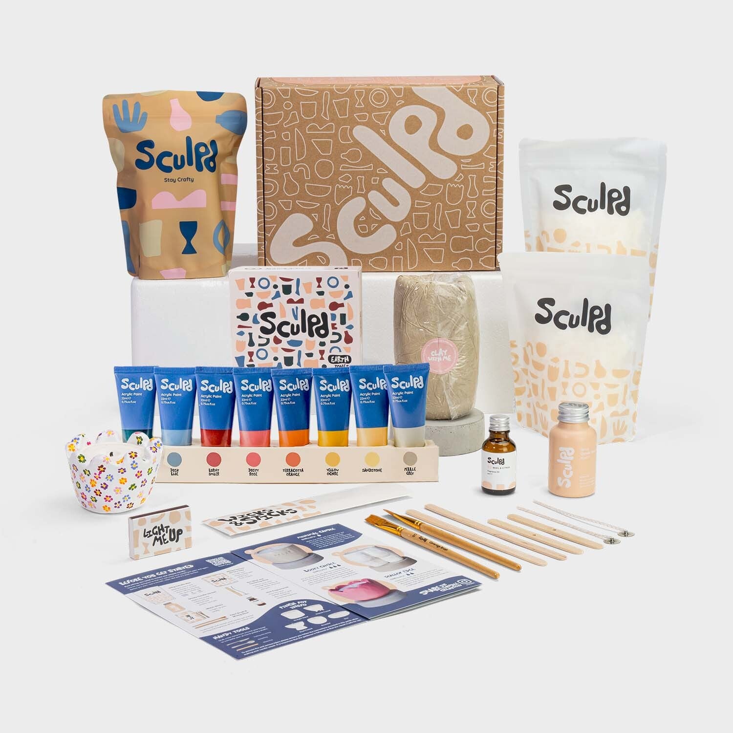  Sculpd Candle Making Pottery Kit with Air Dry Clay