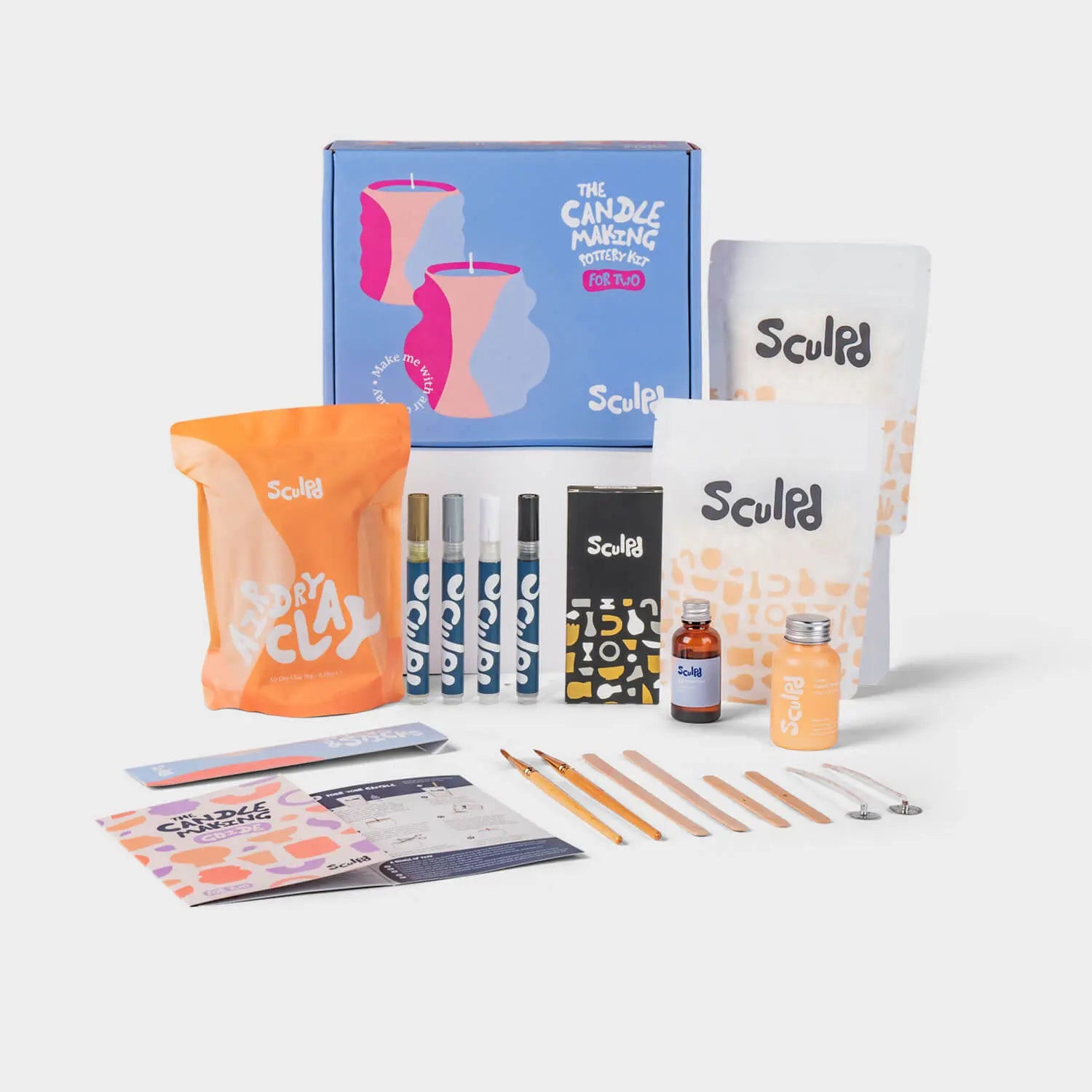 Sculpd Candle Making Kit Candle Making Kit Sculpd Terracotta Pens Two Candles Ginger & Orange