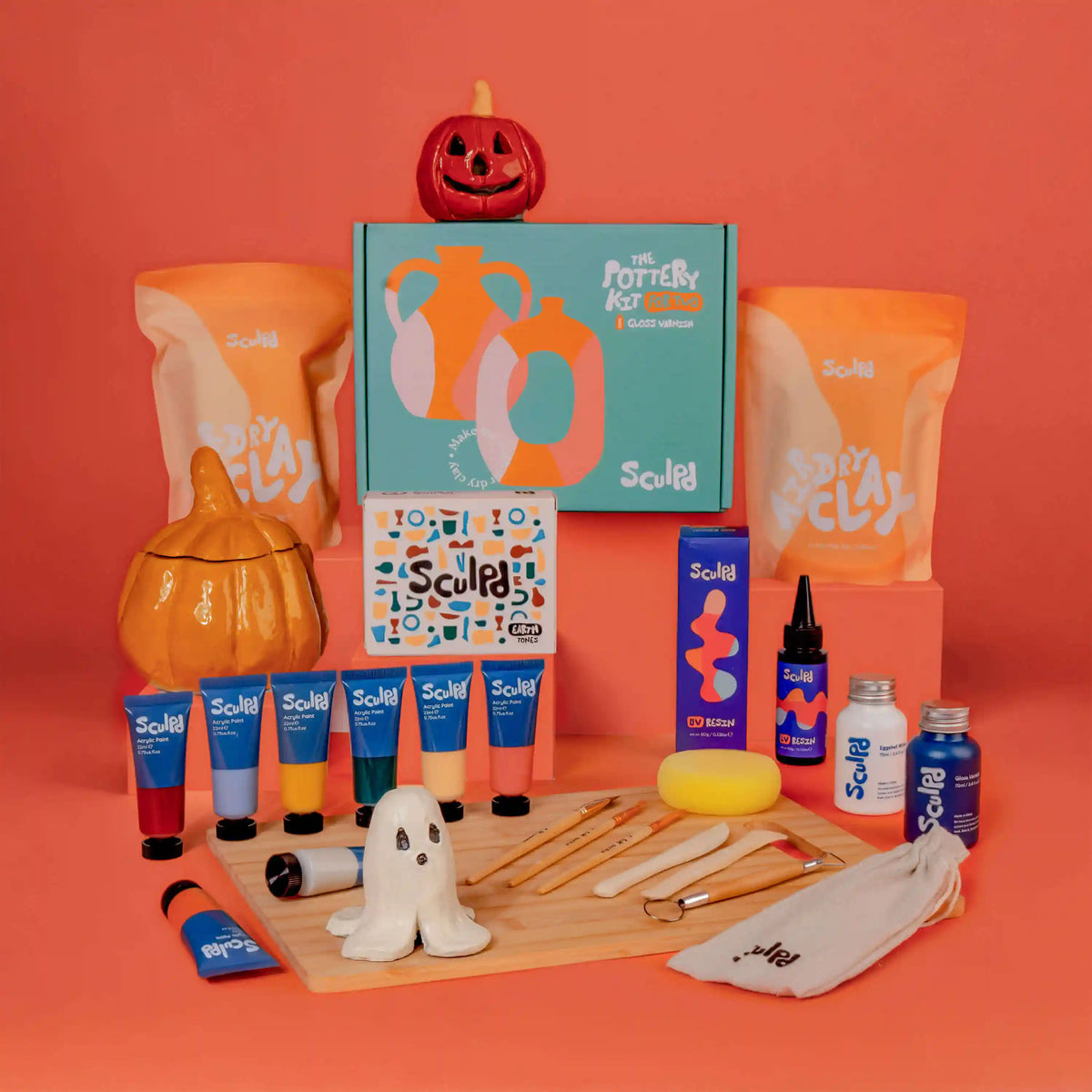 Sculpd EU Halloween Bundle Product with Earth Tones Paint Set