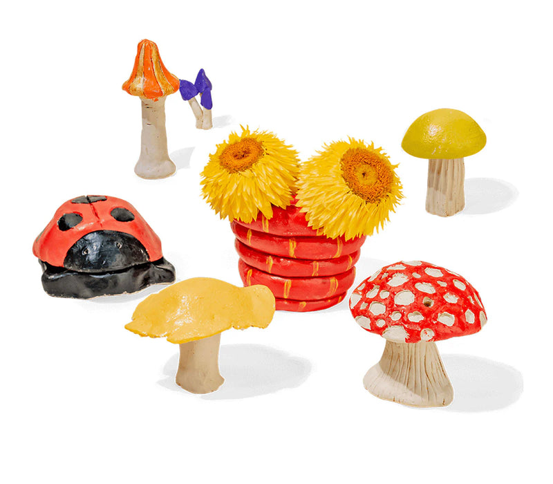 Colorful Sculpd kids pottery kit creations