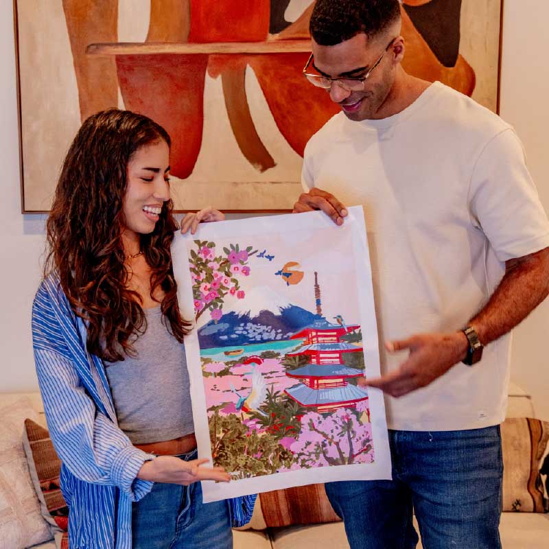 Date night with Paint by numbers mount fuji