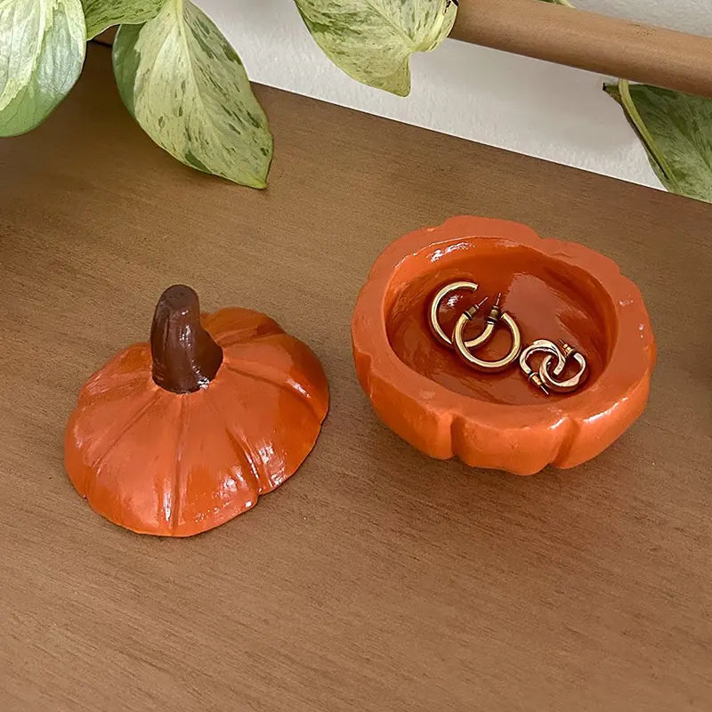 Halloween-themed Sculpd pottery kit pumpkin trinket dish