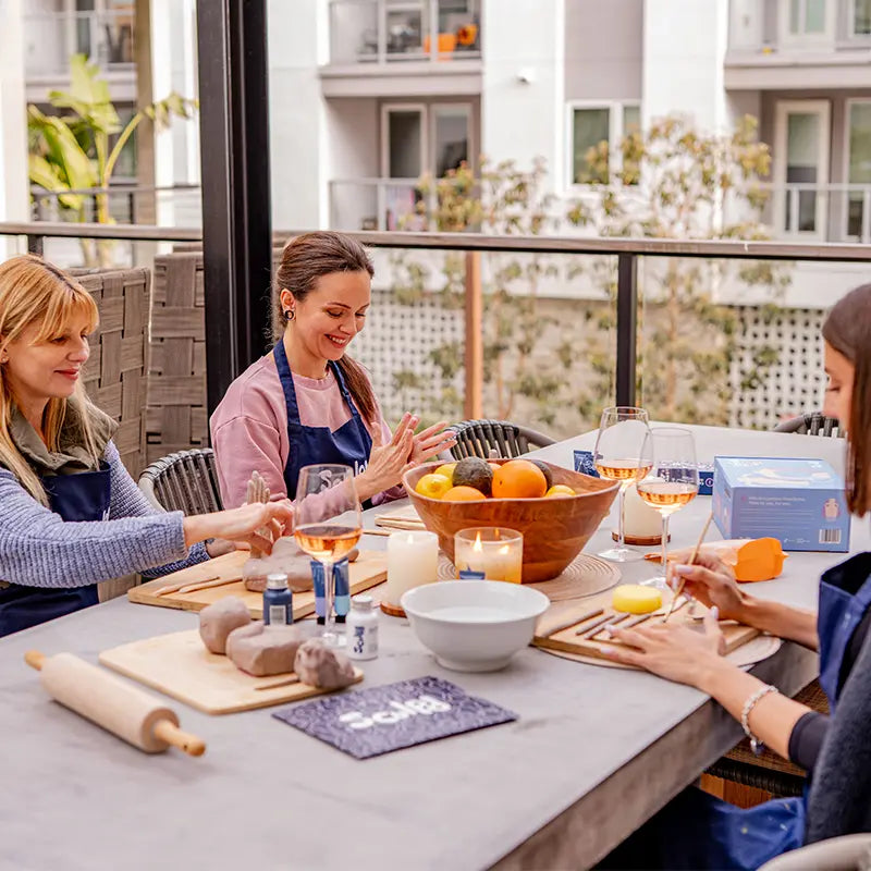 Screen free group activity with Sculpd pottery kit