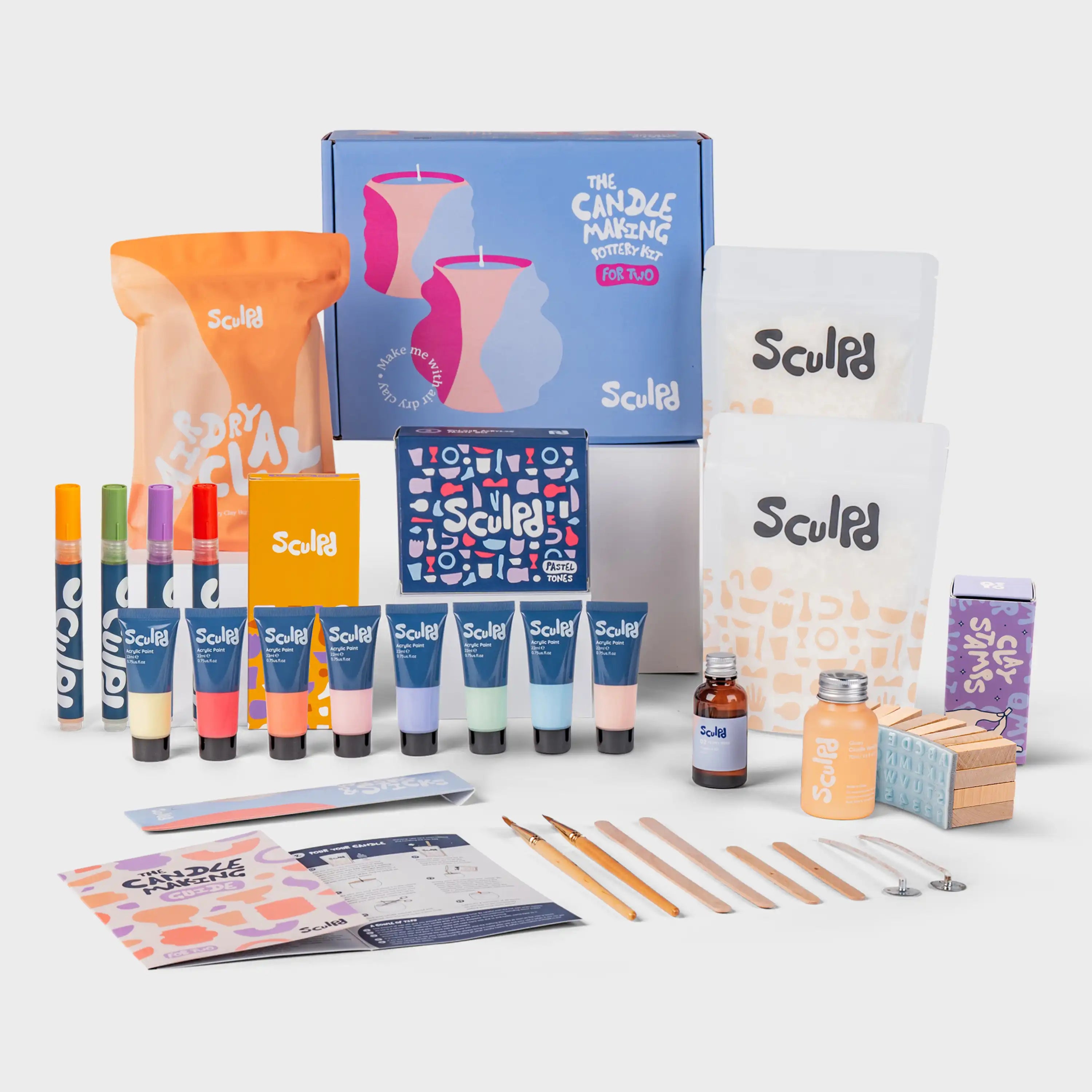 Ultimate candle bundle and Pastel paints with Bloomsbury pens and Clay letter stamps