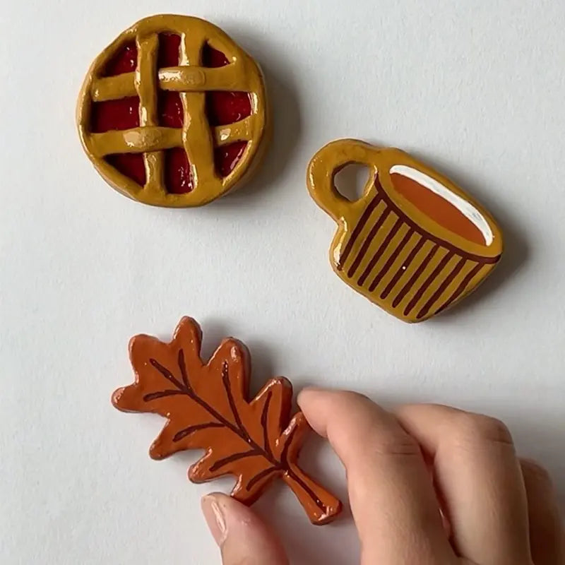 Autumn-themed Sculpd pottery kit ceramic charms