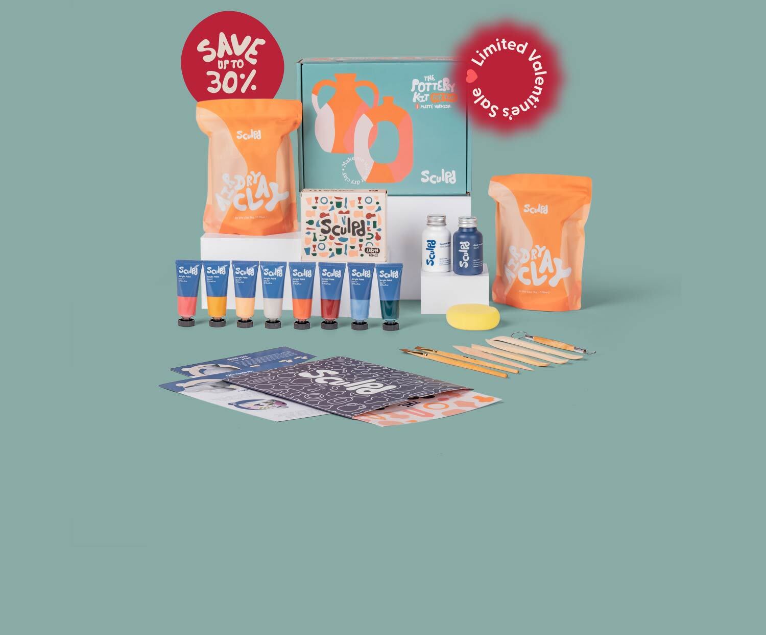 Sculpd Pottery Collection Tile Banner with Valentines Limited Sale icon